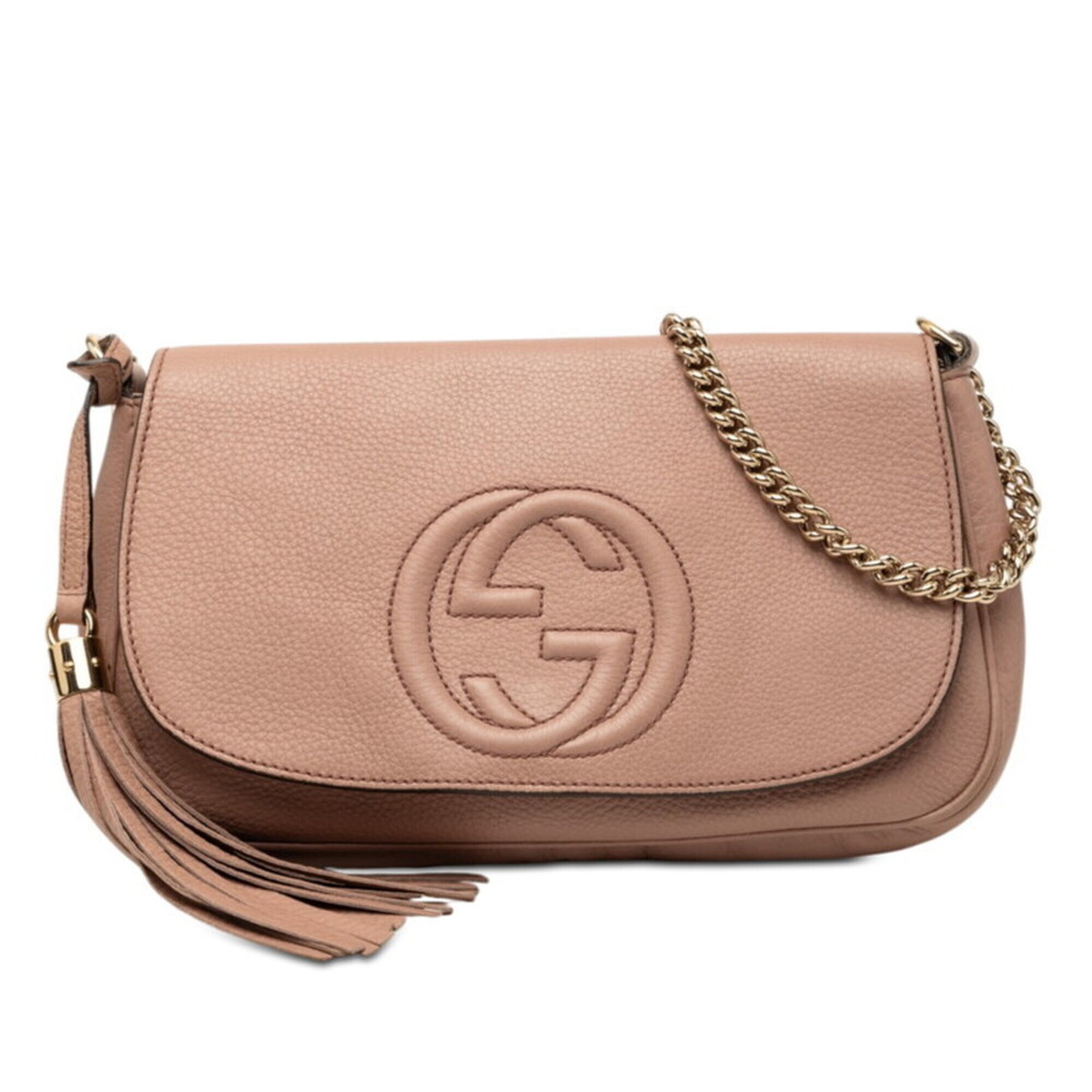 GUCCI Pink Leather Shoulder Bag